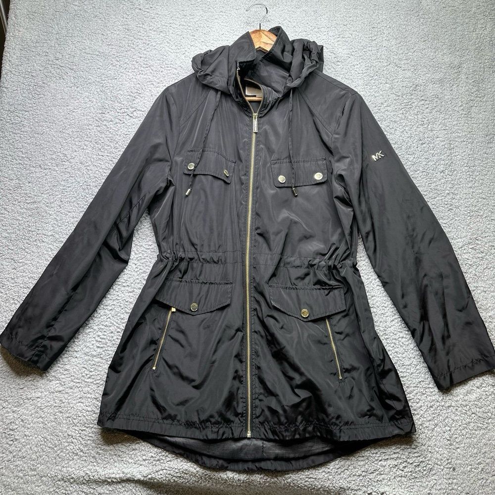Michael Kors raincoat gold trim excellent size large